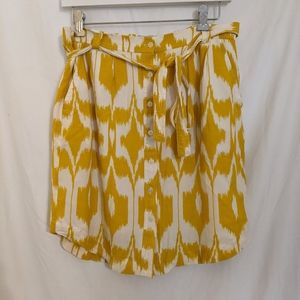 LOFT yellow tie dye style skirt